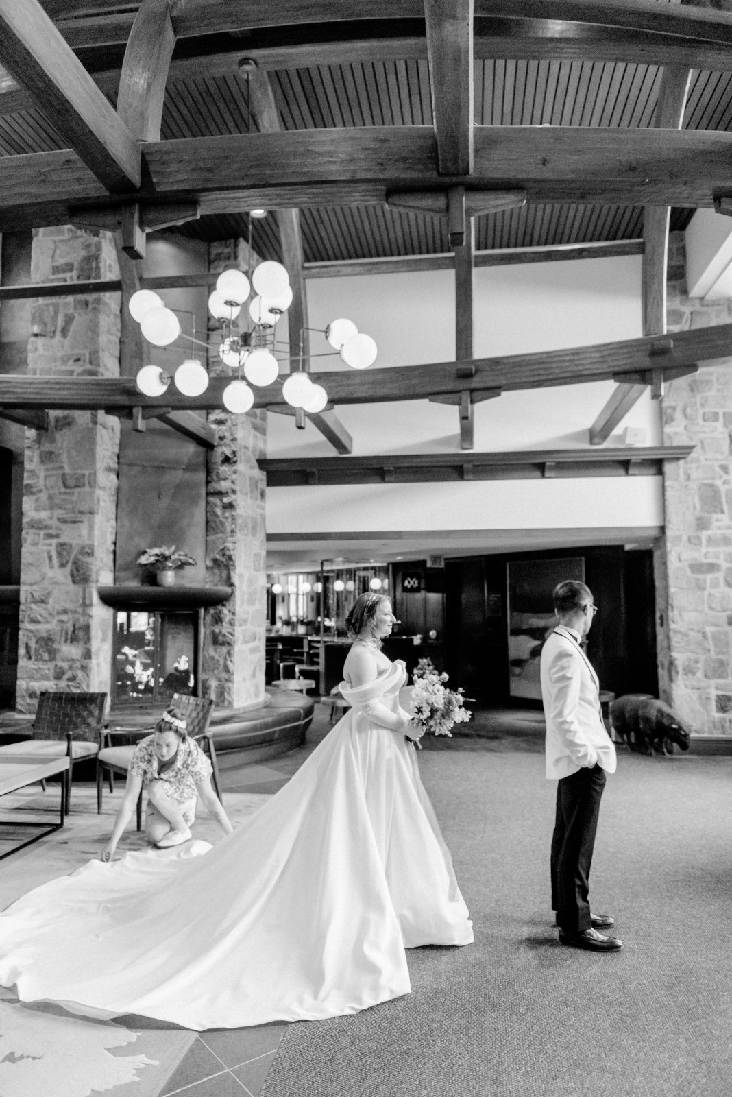 First look - couple seeing each other for the first time on their wedding day